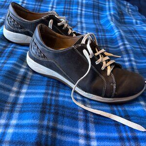 AETREX DANA Leather Lace Up Oxford Warm Grey Brown EU 39 US 8.5 WIDE SKU DM306WW